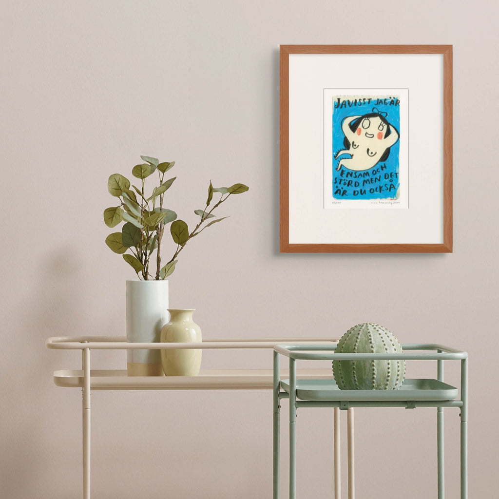 Konsttryck A4: "Ensam och störd"