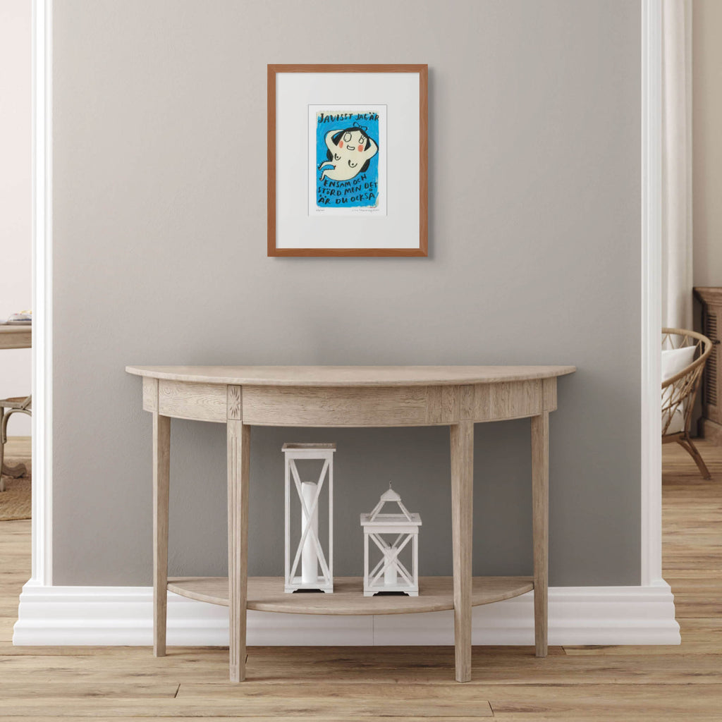 Konsttryck A4: "Ensam och störd"