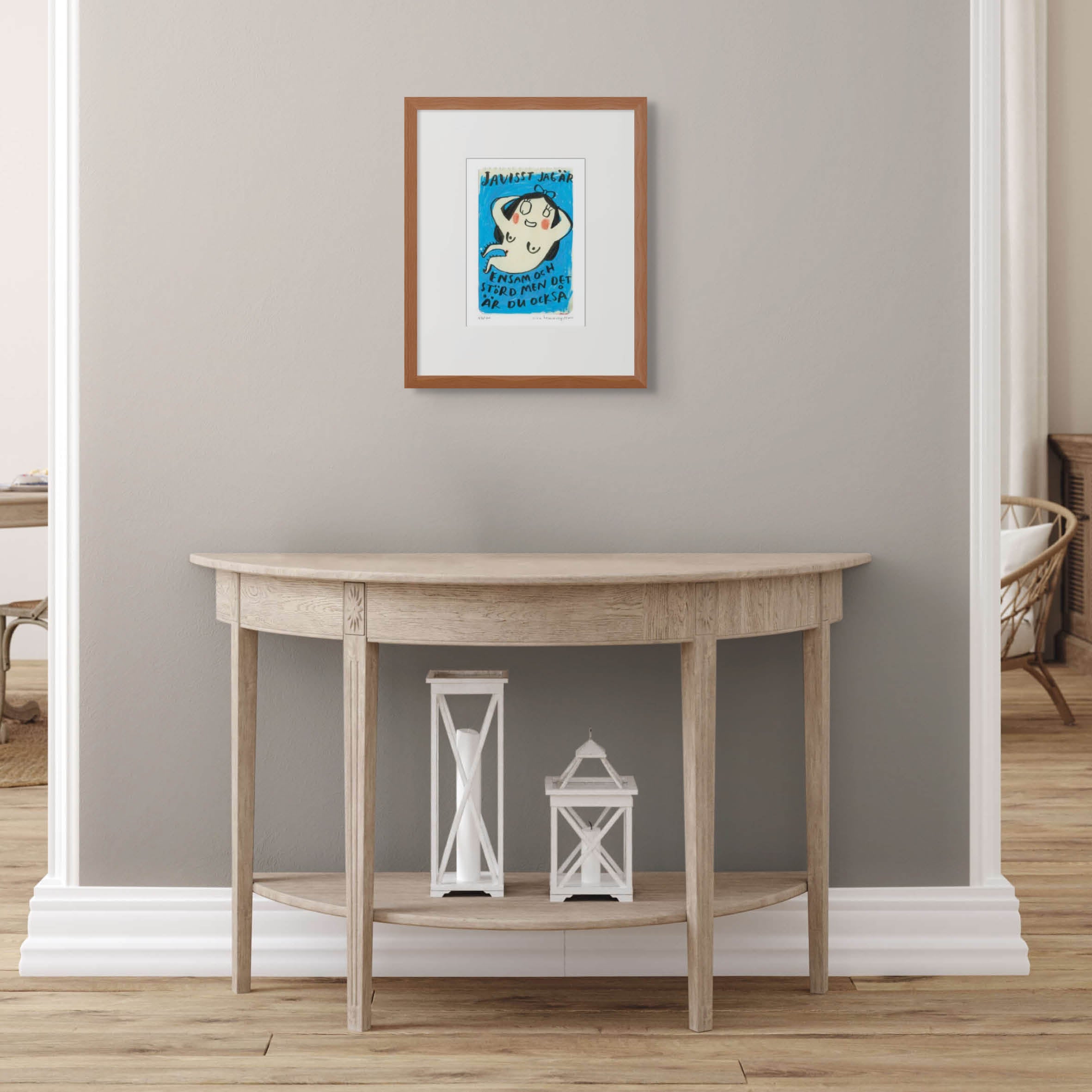 Konsttryck A4: "Ensam och störd"