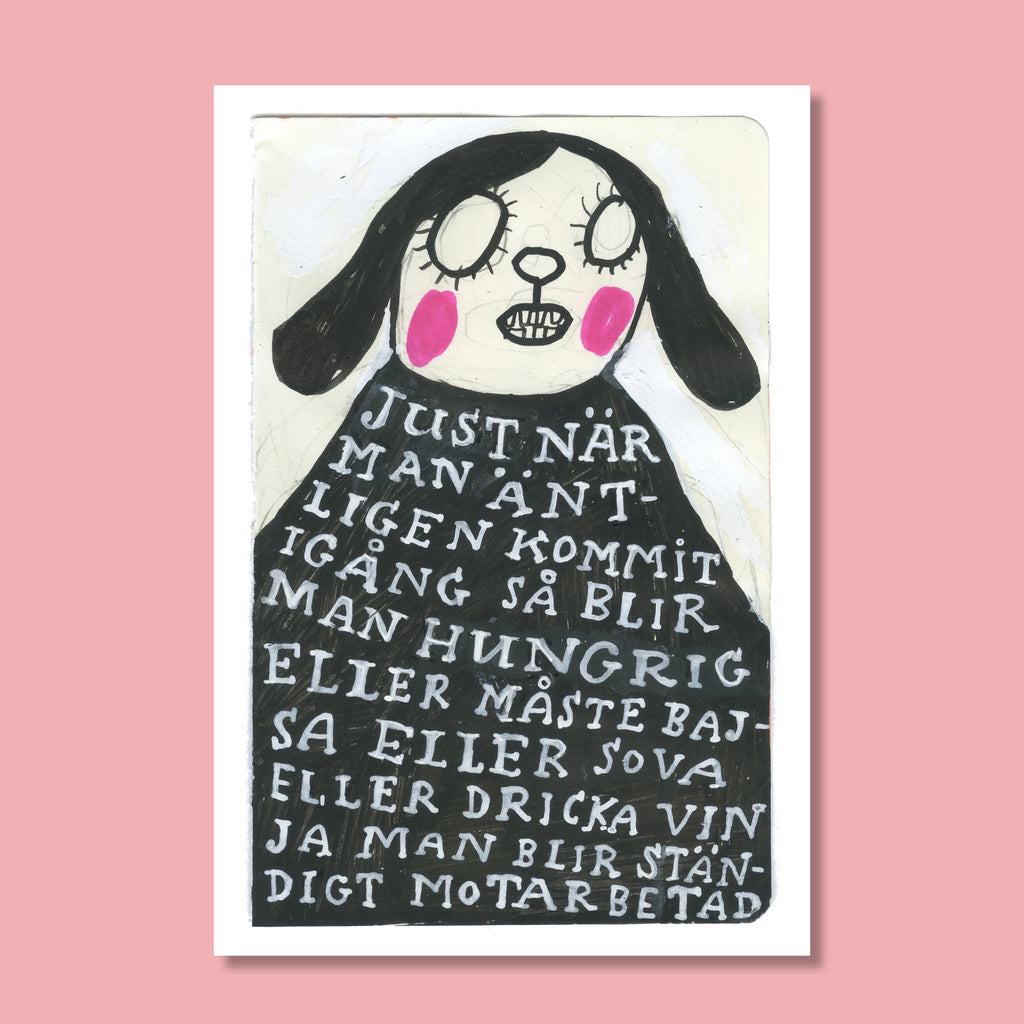 Konsttryck A4: "Ständigt motarbetad"