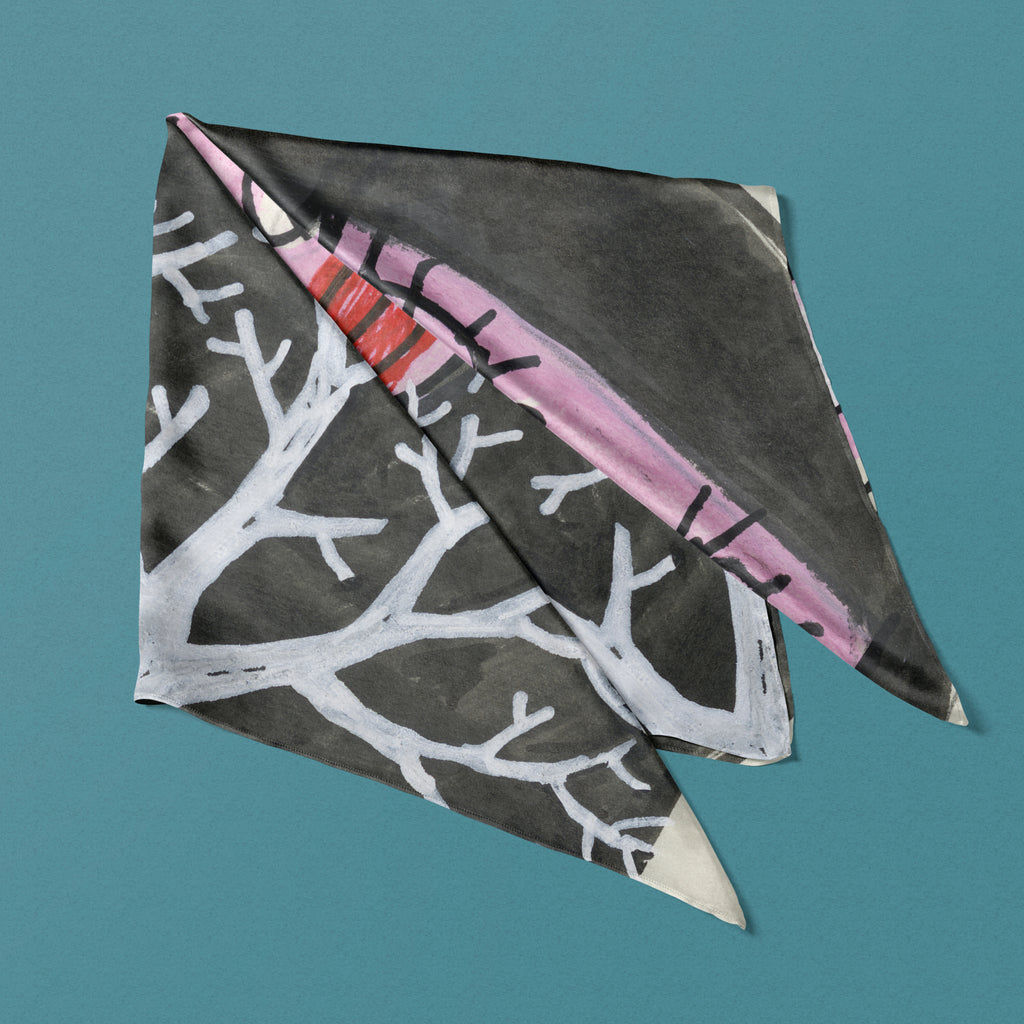 Sidenscarf: ”Tårar och träd”