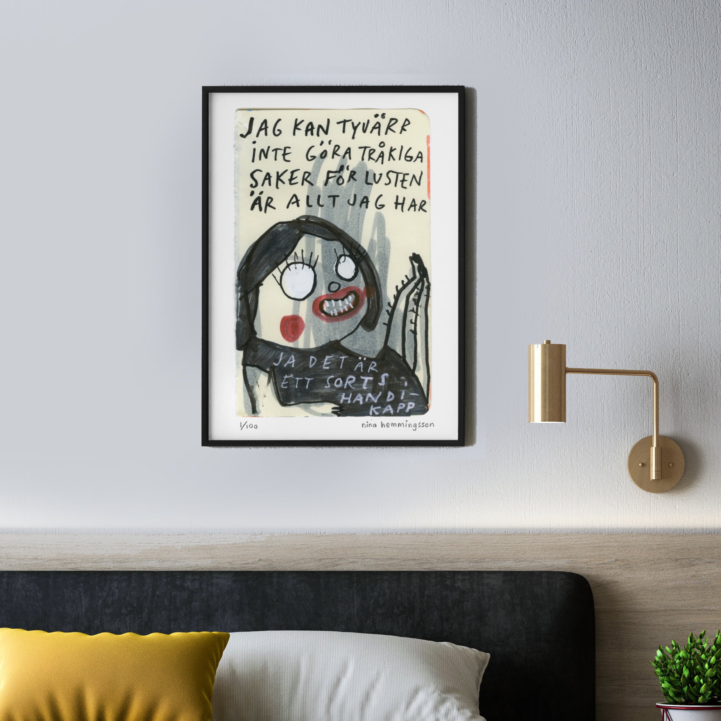 Konsttryck A4: "Tråkiga saker"