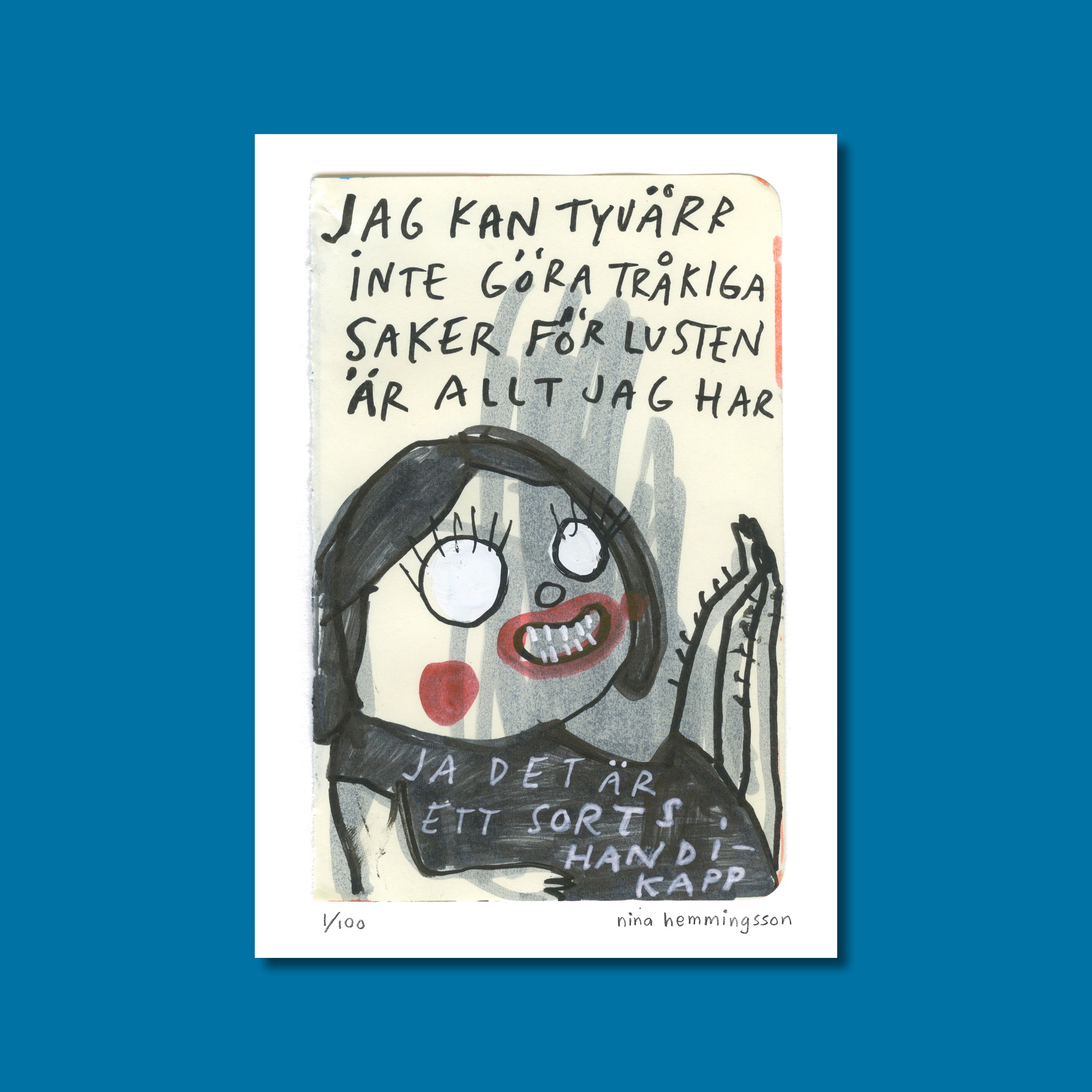 Konsttryck A4: "Tråkiga saker"