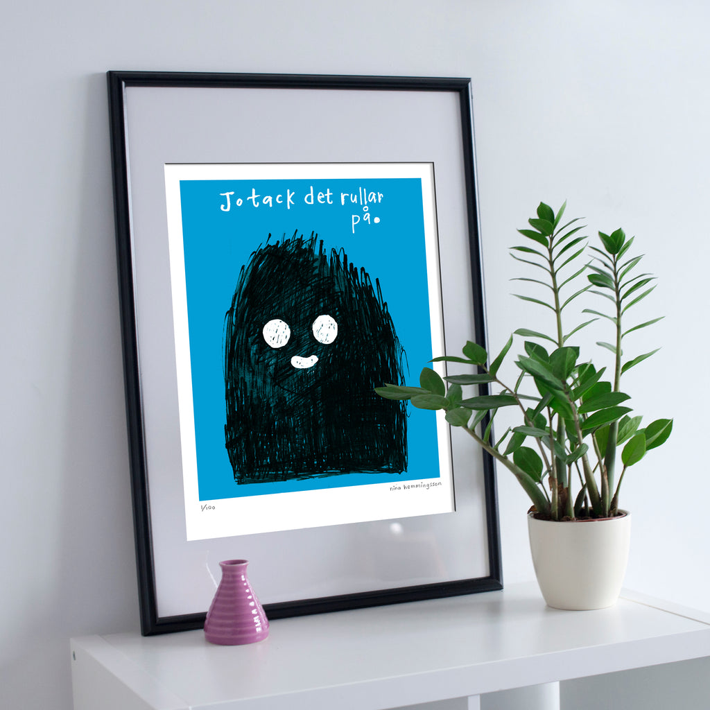 Konsttryck 40x50 cm: "Rullar på"