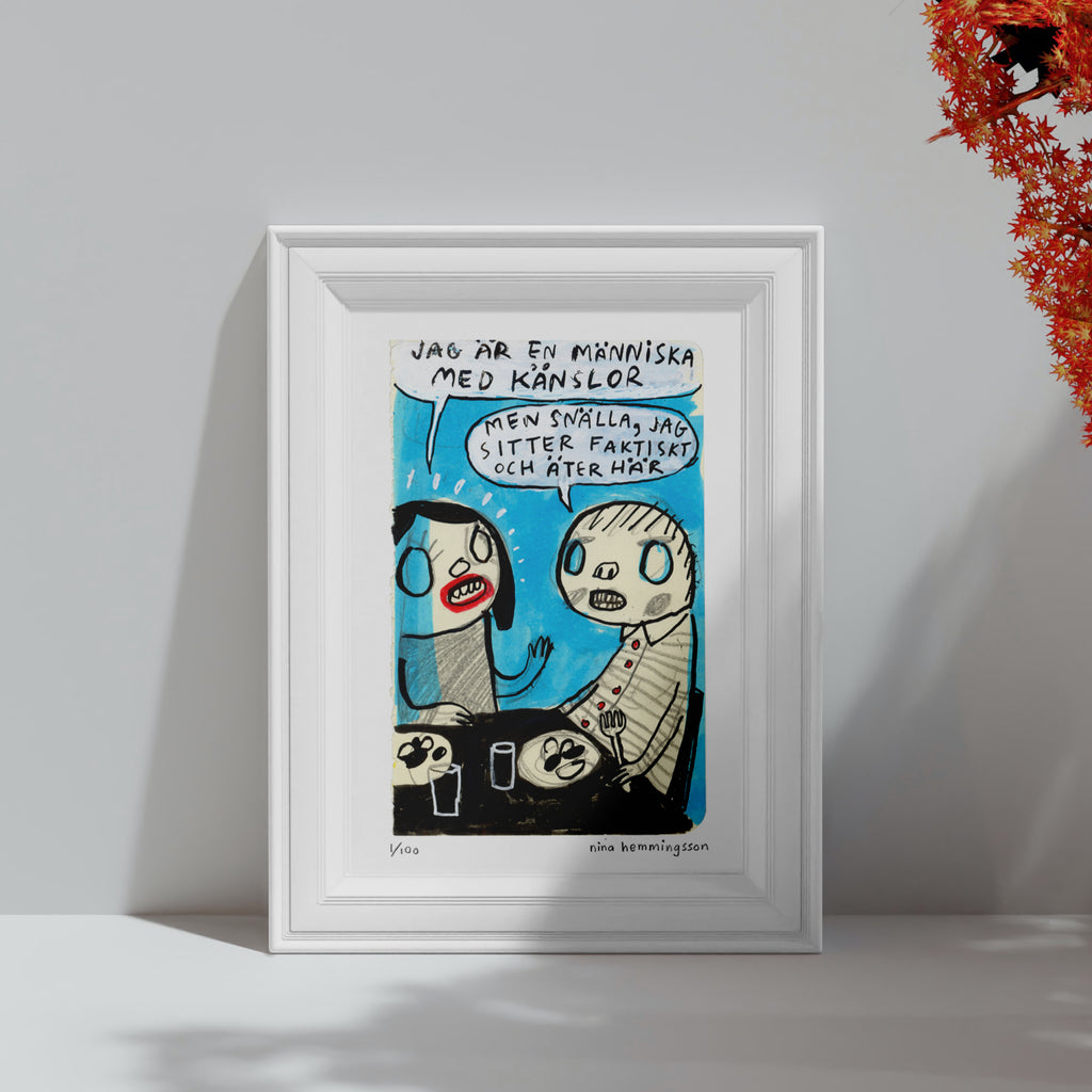 Konsttryck A4: "Människa med känslor"