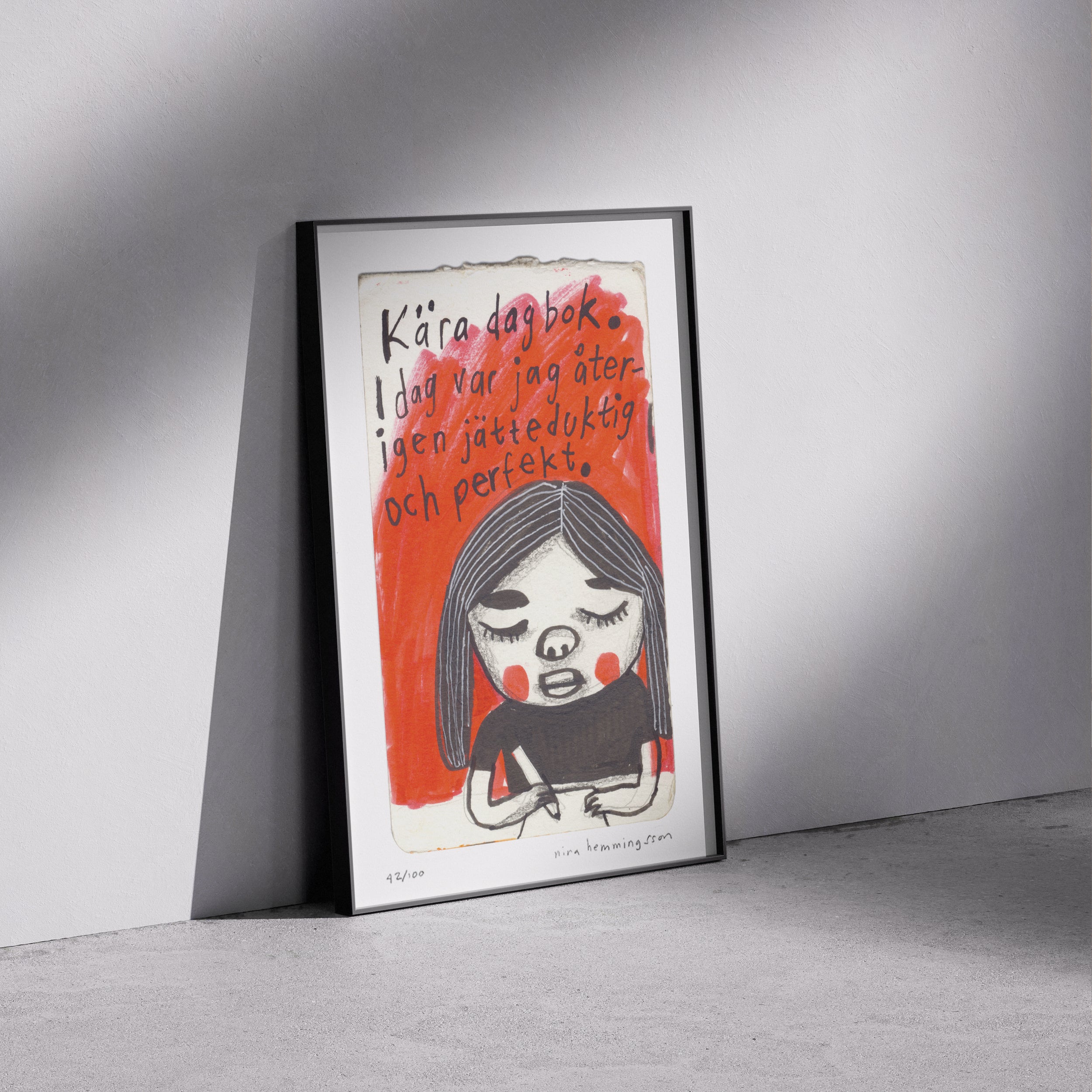 Konsttryck A4: "Kära dagbok"