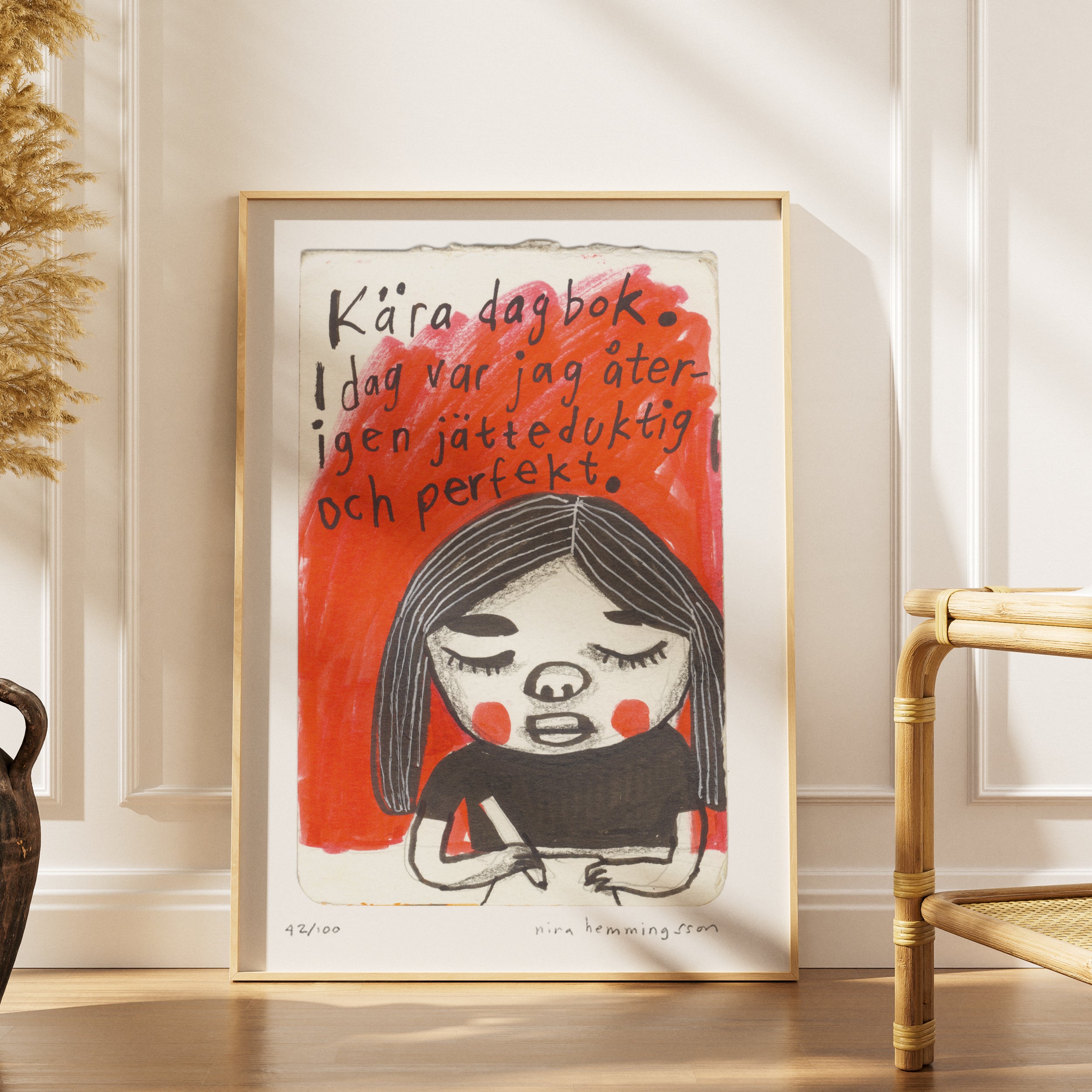Konsttryck A4: "Kära dagbok"