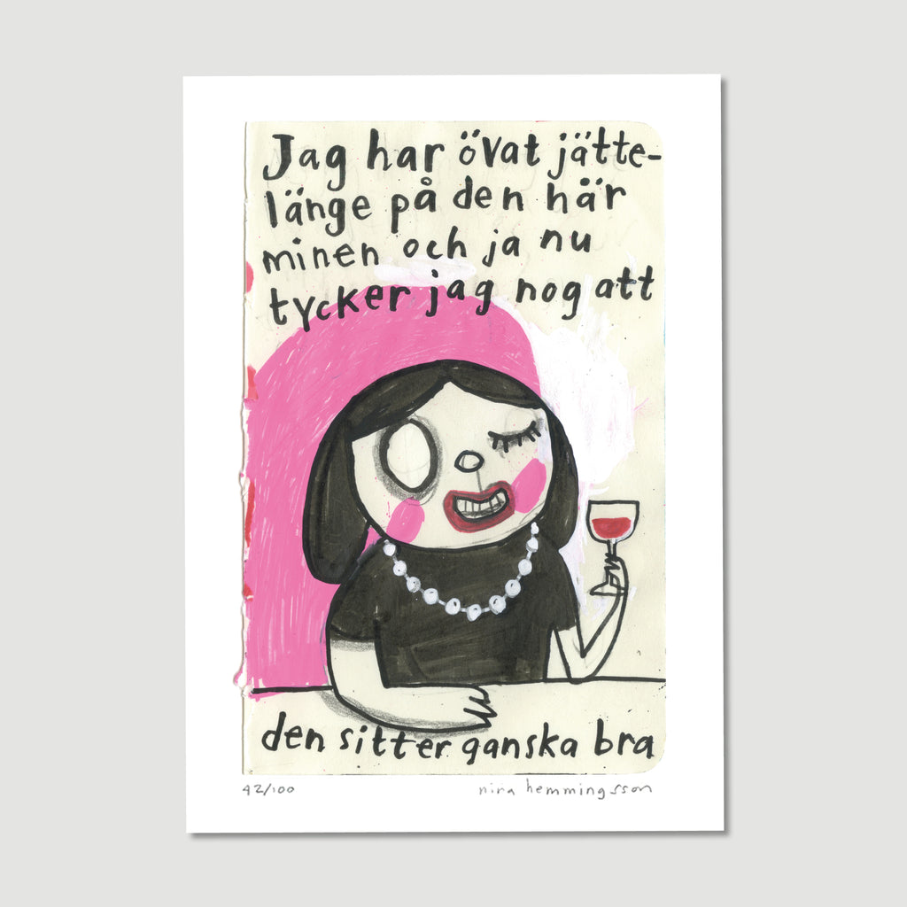 Konsttryck A4: "Övat jättelänge"