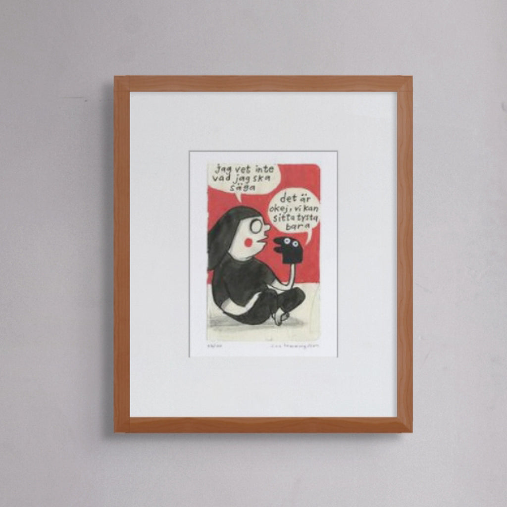 Konsttryck A4: "Sitta tysta"