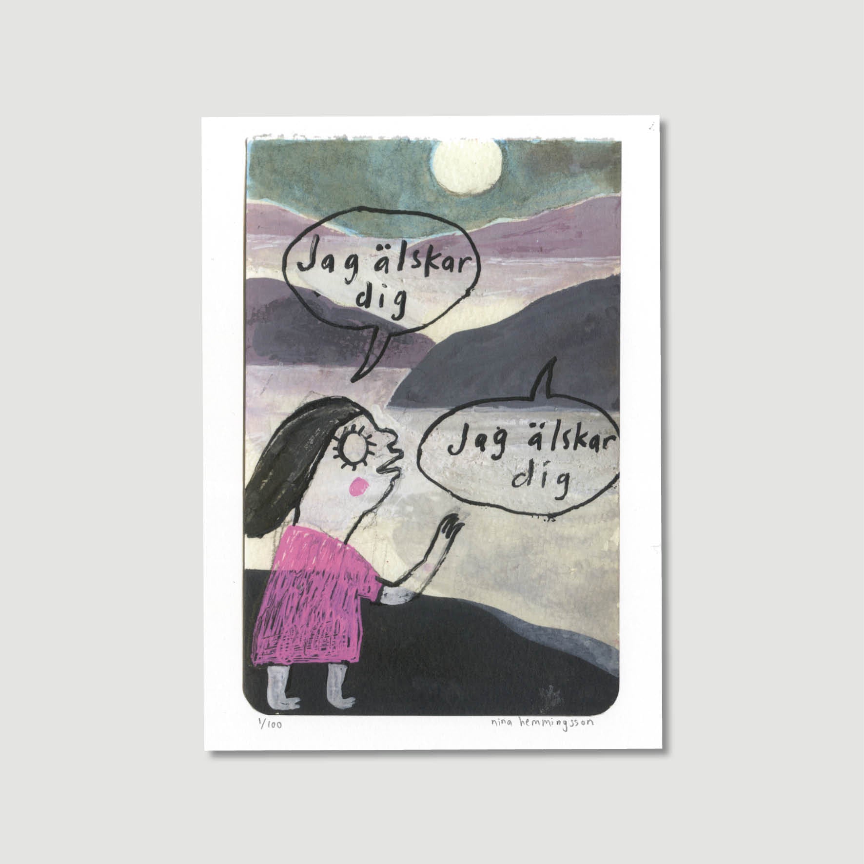 Konsttryck A4: "Jag älskar dig – eko"