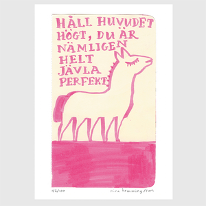 Konsttryck "Helt jävla perfekt"