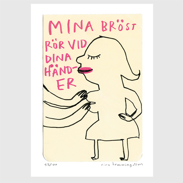 Konsttryck A4: "Mina bröst"